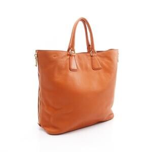 Prada Vitello Phenix Leather Tote Bag Orange